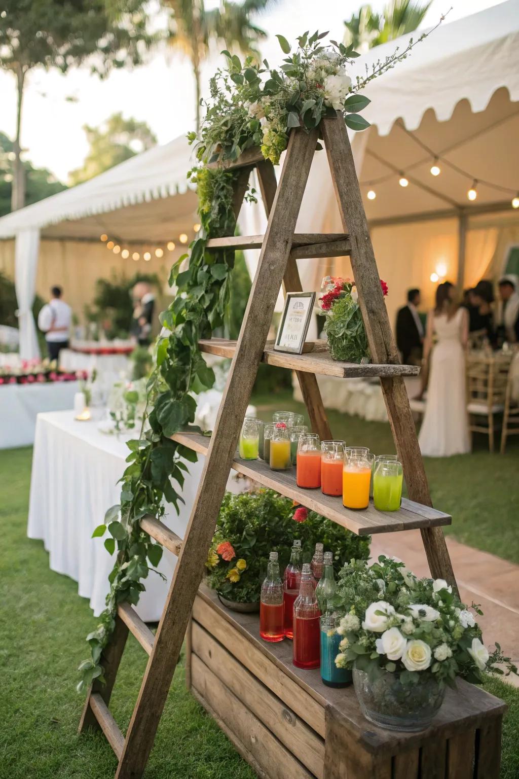 A ladder bar display adds creativity and style.