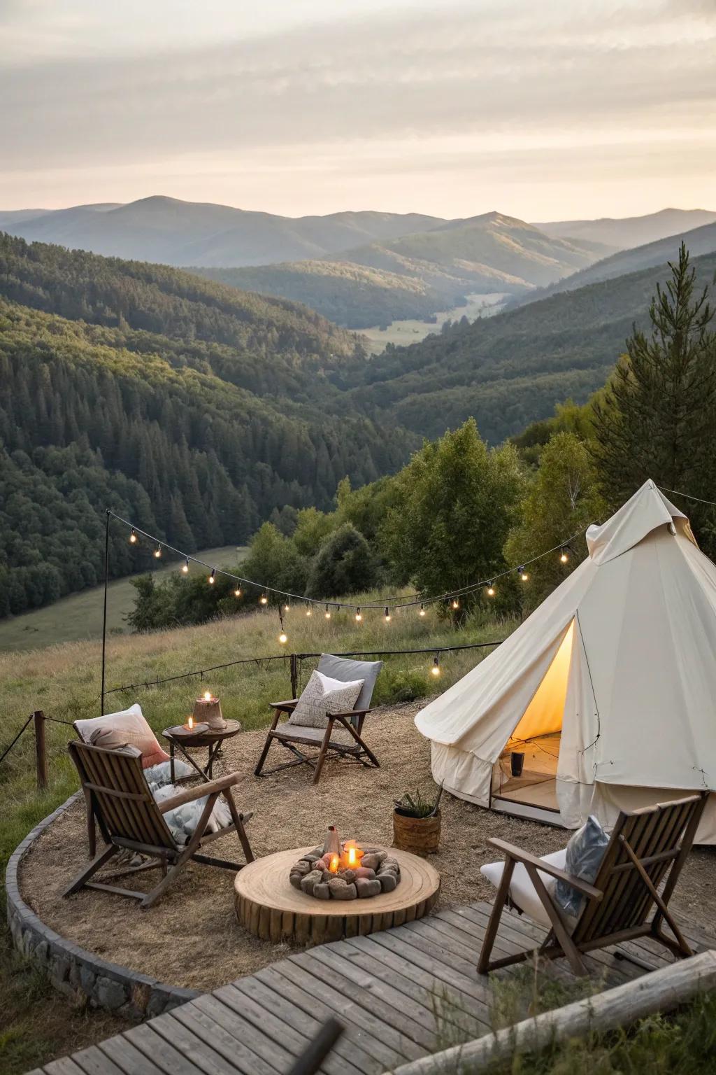 Enjoy breathtaking views and fresh air with a scenic outdoor seating area.