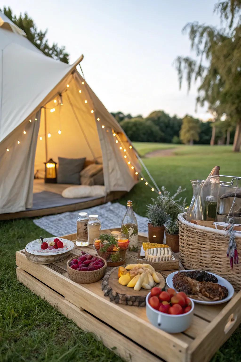 Keep your glamping crew happy with a convenient snack station.