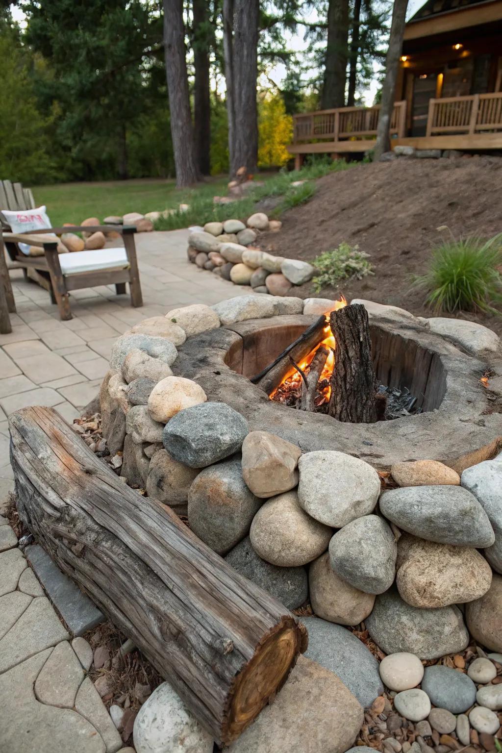 A rustic design exudes warmth and traditional charm.