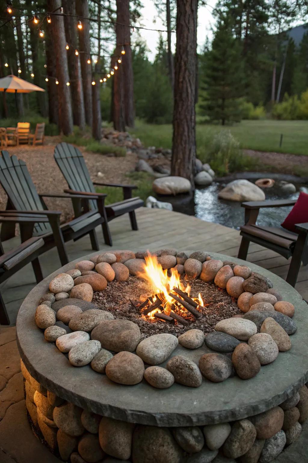 A fire pit table combines dining and warmth in one stylish piece.