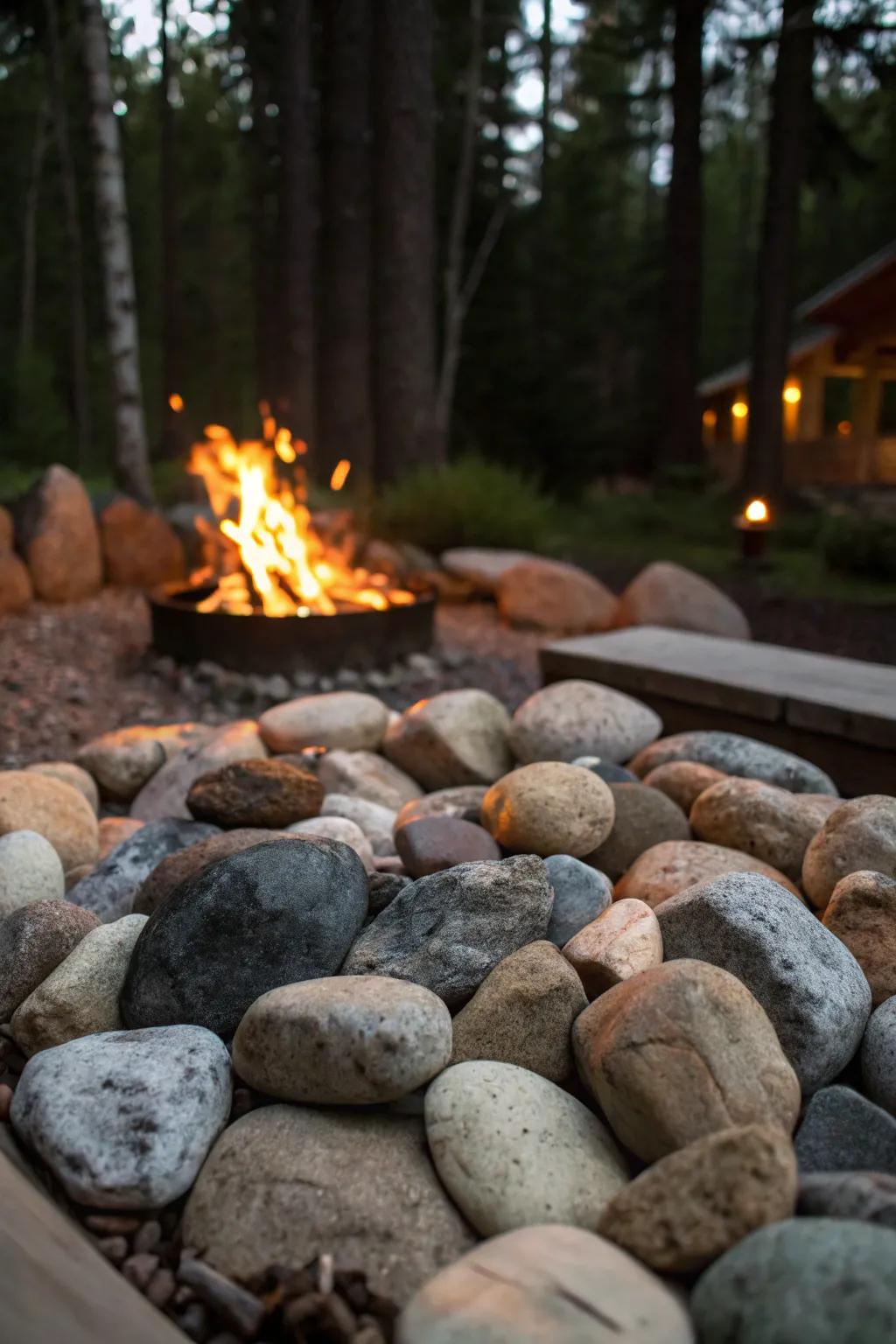 A combination of textures creates a rich, tactile experience.