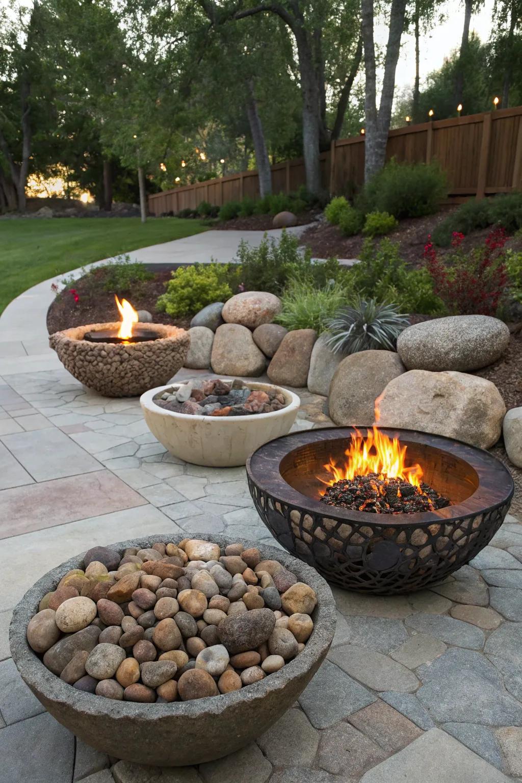 Explore different shapes to find a fire pit style that suits you.