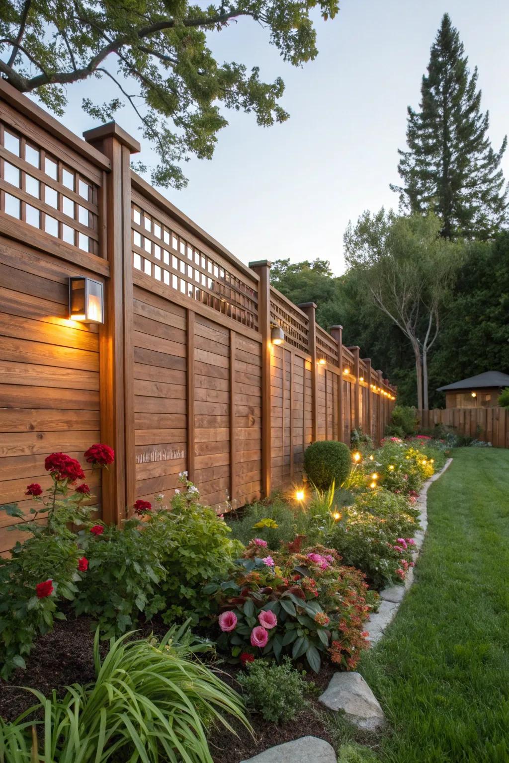 Sustainably sourced redwood offers an eco-friendly fencing option