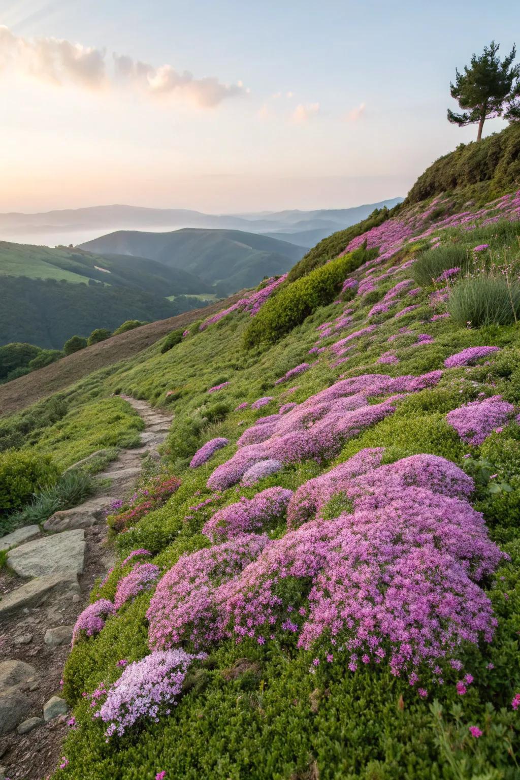 Ground covers offer a lush, low-maintenance solution for hillsides.