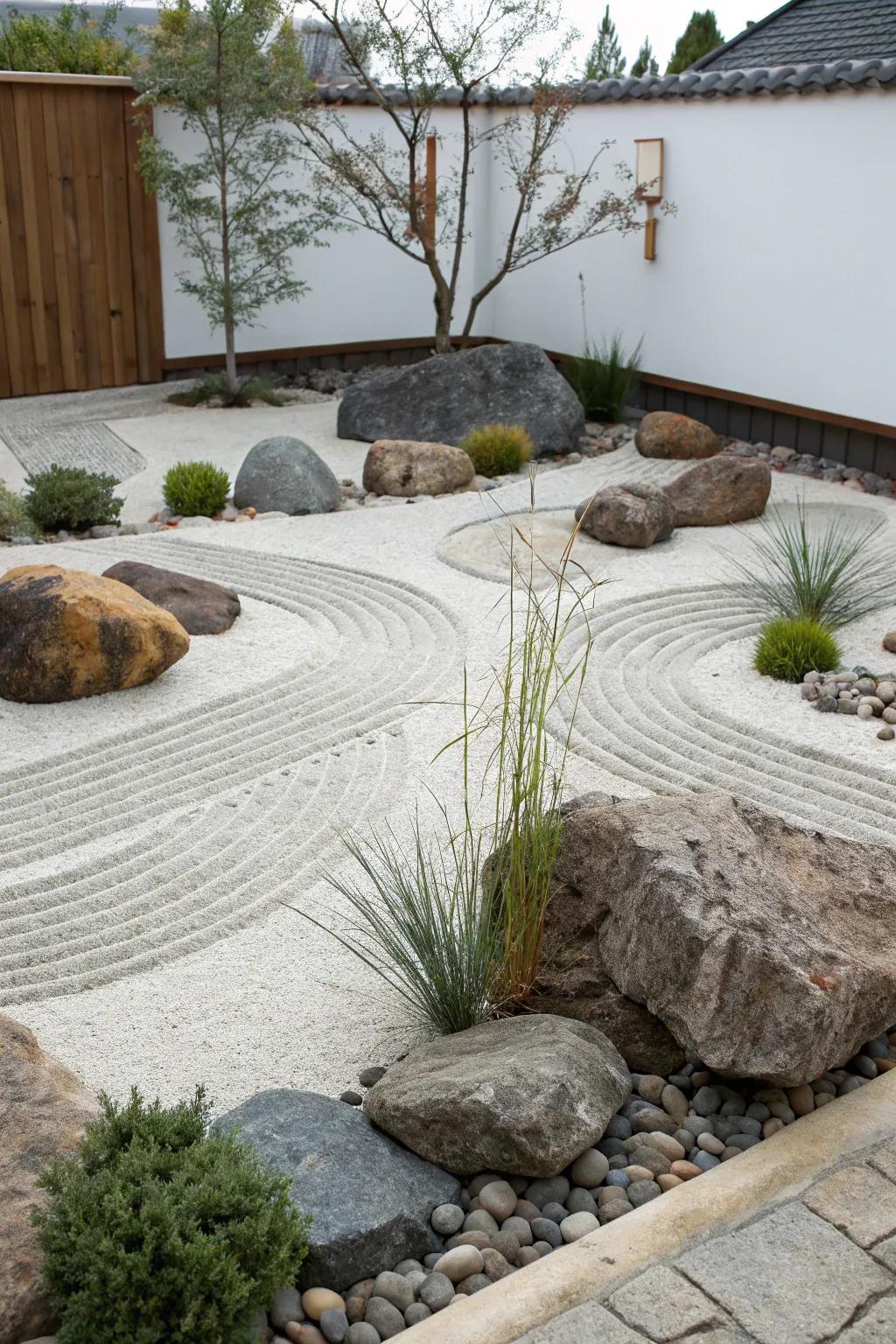A Zen garden offering tranquility and simplicity.