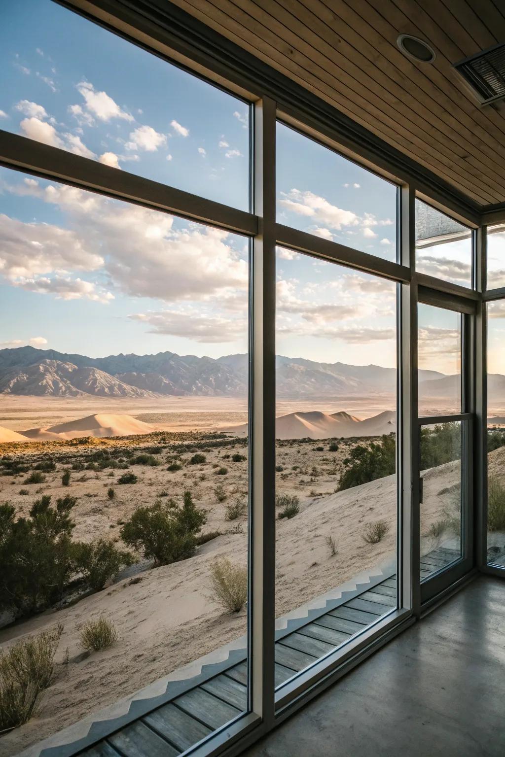 Windows that capture the essence of the desert.