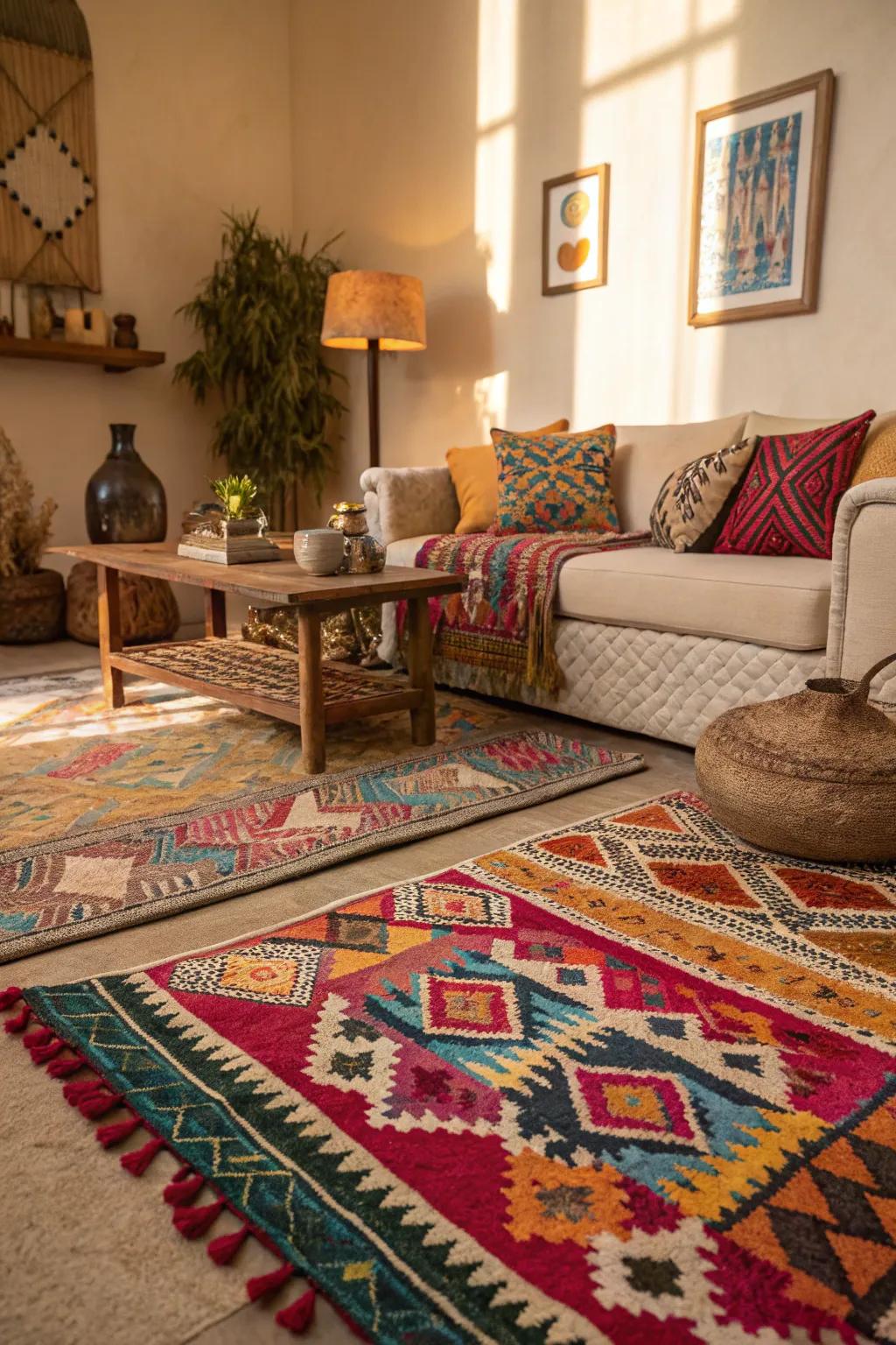 Patterns that bring a lively touch to the decor.