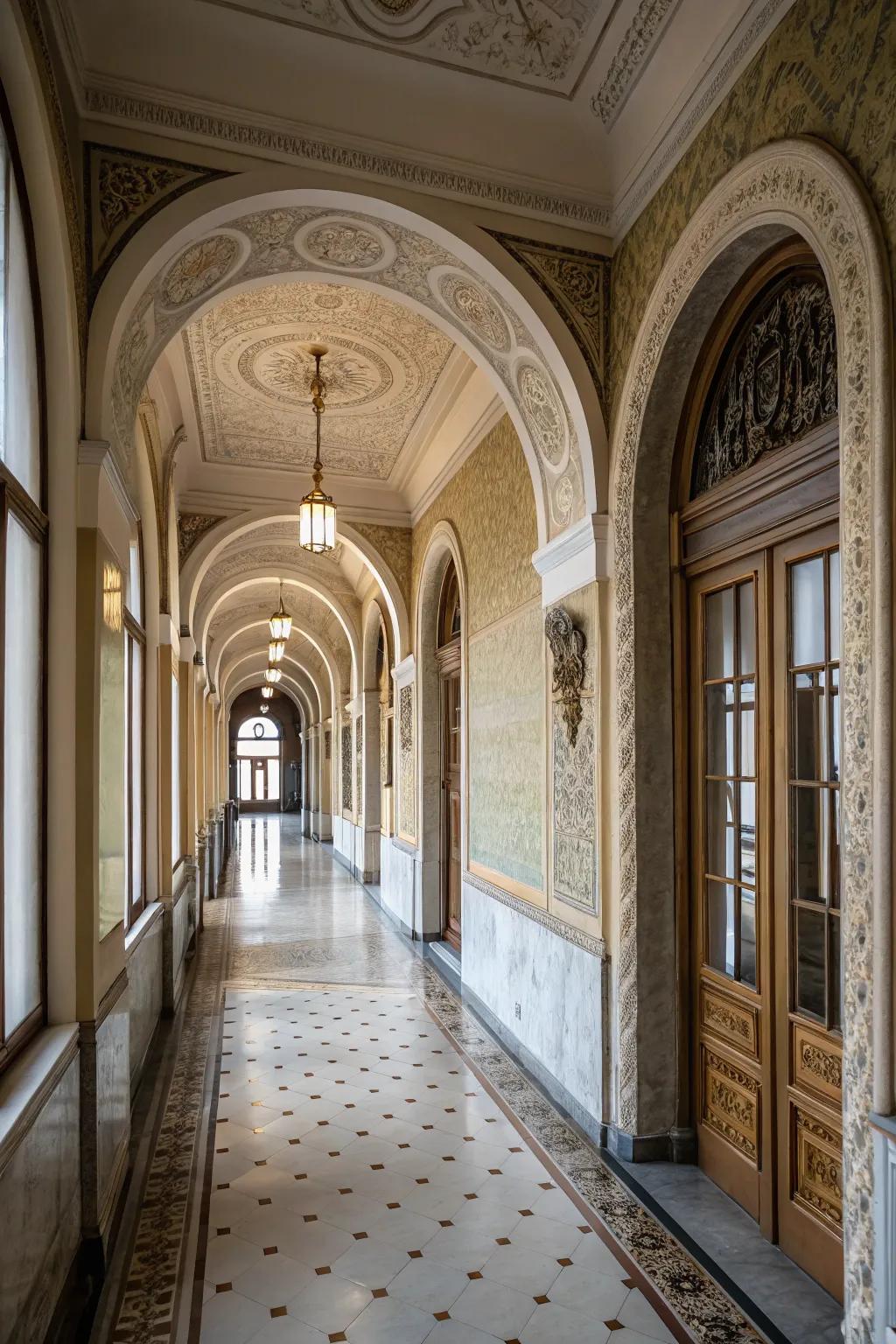 Arches that echo the desert's natural forms.