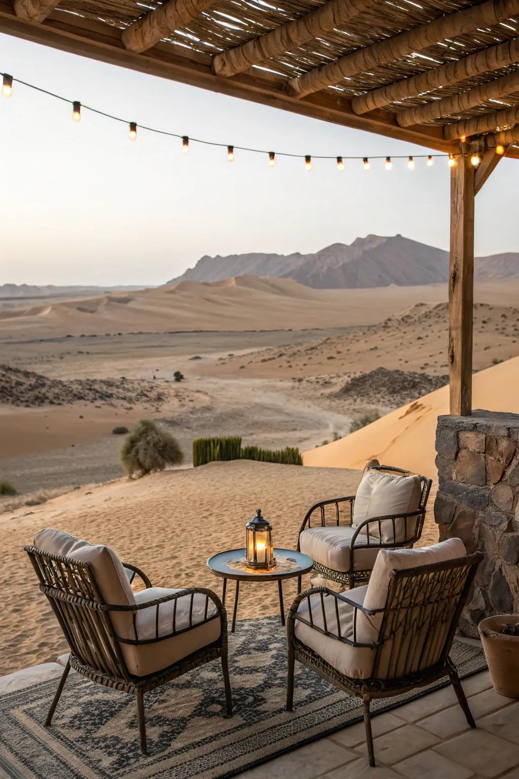 A cozy outdoor space perfect for relaxation.