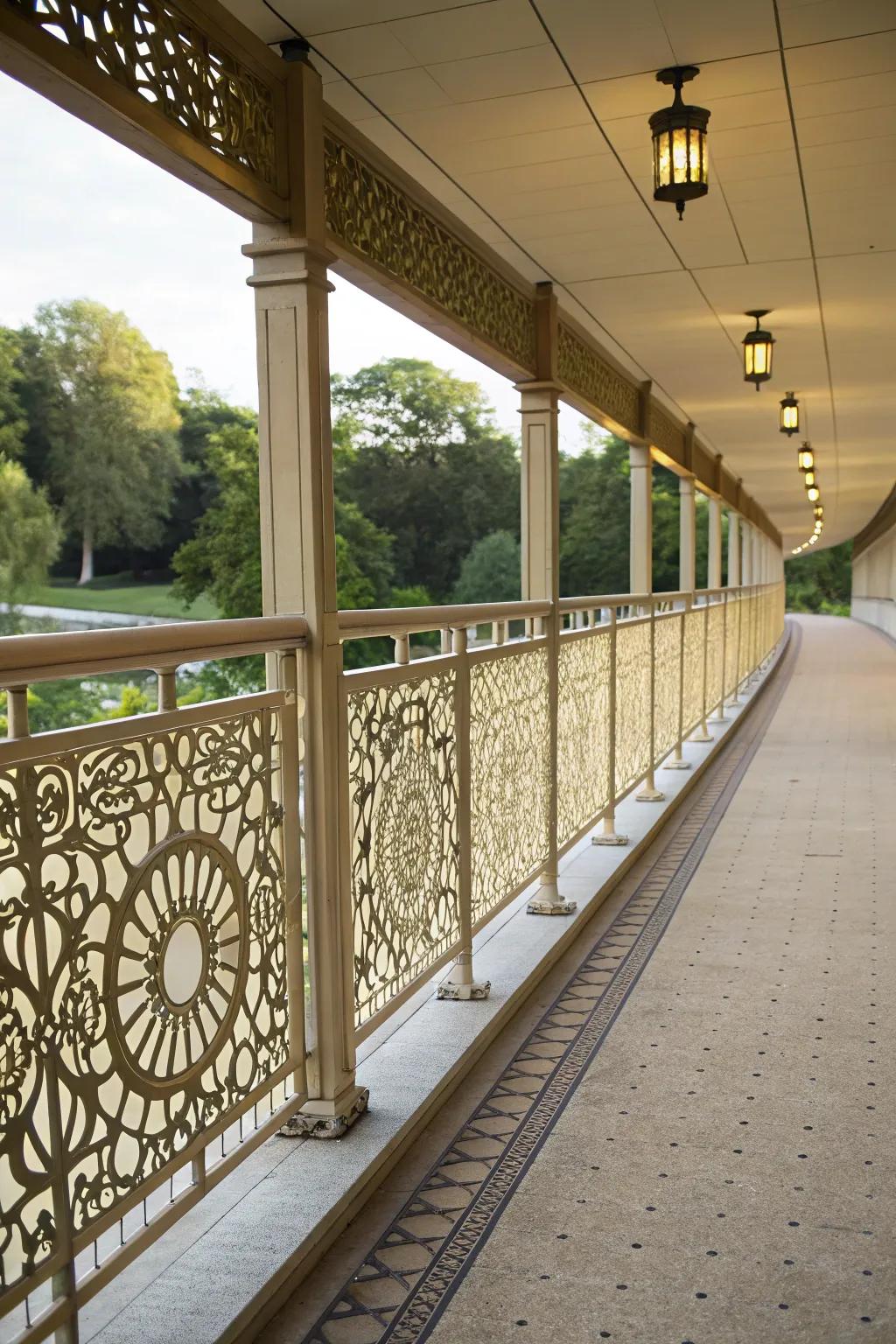 Patterned panels turn railings into works of art.