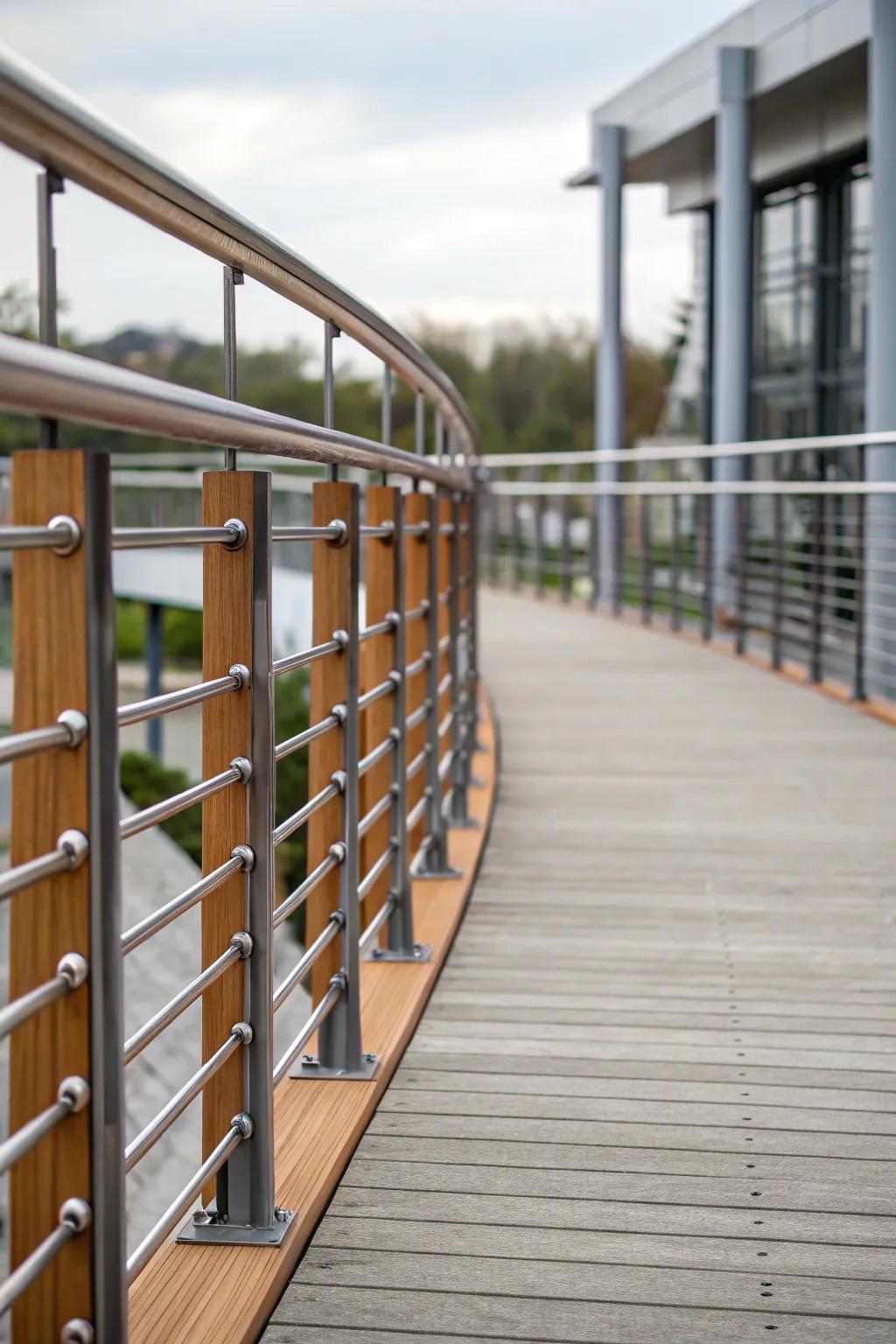 Mixed materials create texture and depth.