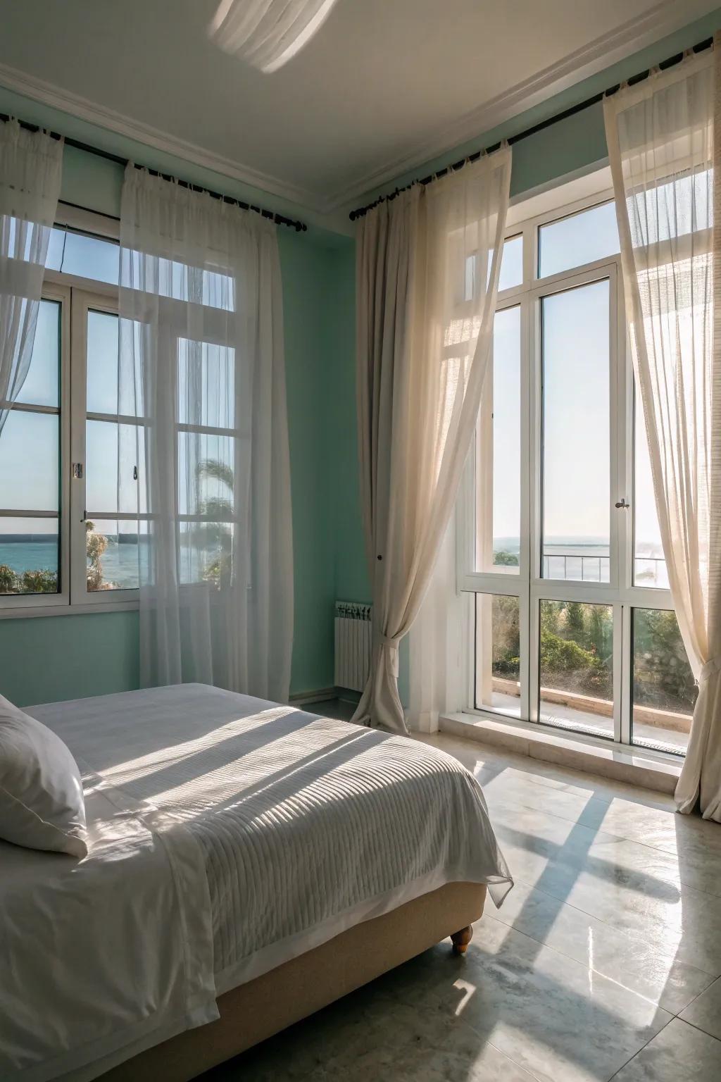 Natural light enhances the calming atmosphere.