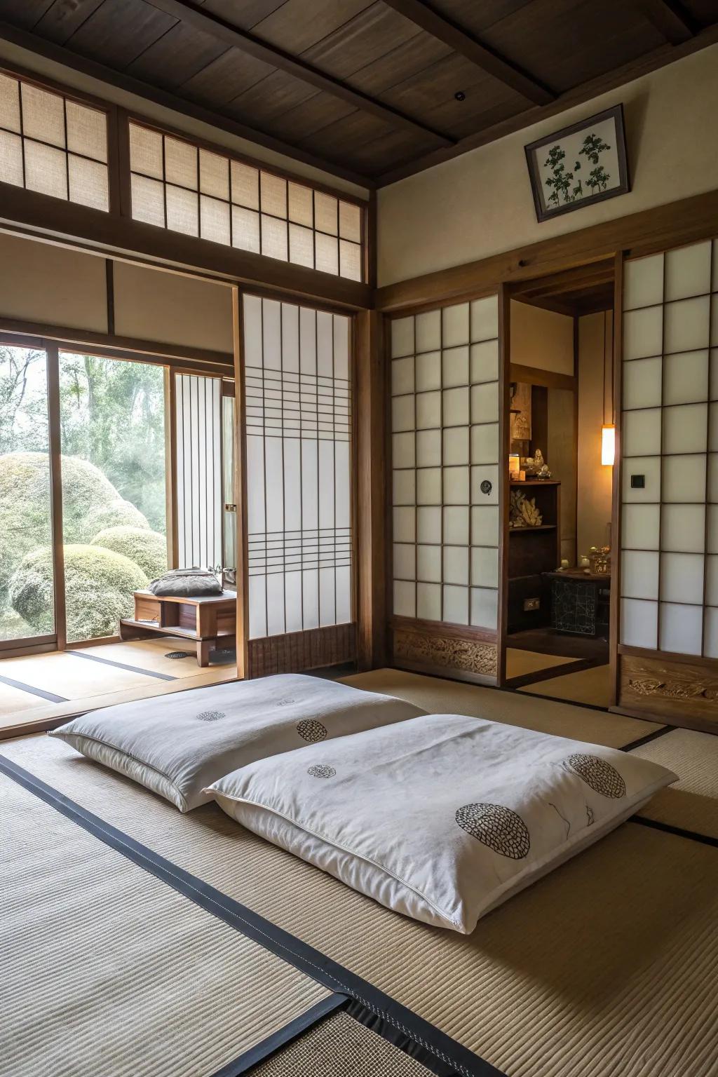 Japanese elements add elegance and a Zen feel.