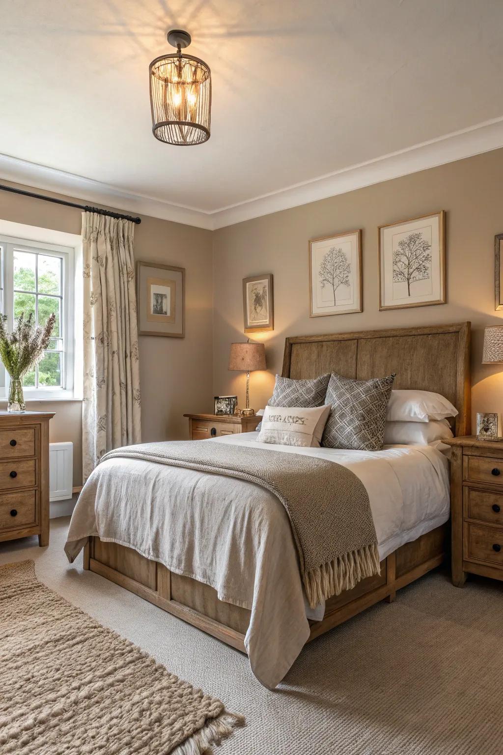 Warm neutrals create a cozy and inviting space.