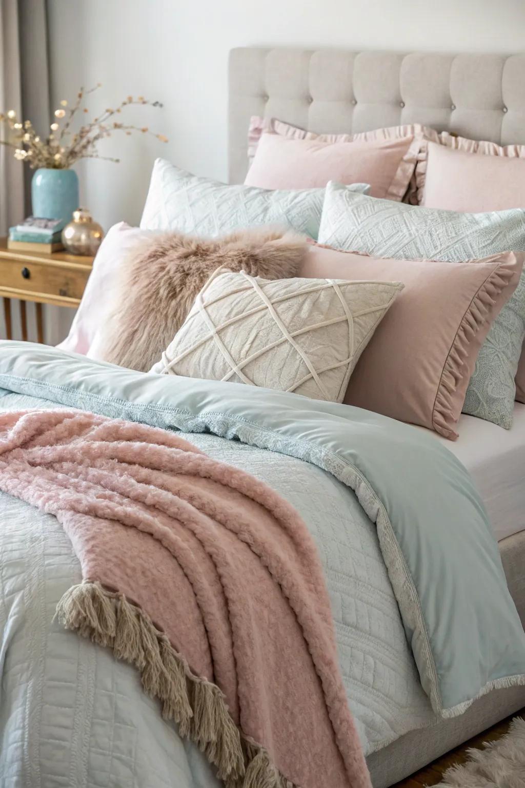 Soft textures enhance comfort and relaxation.