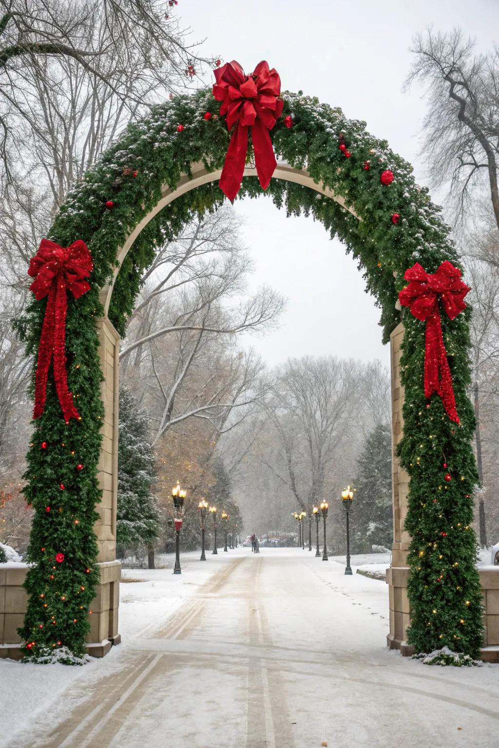 Make a grand entrance with a stunning garland archway.