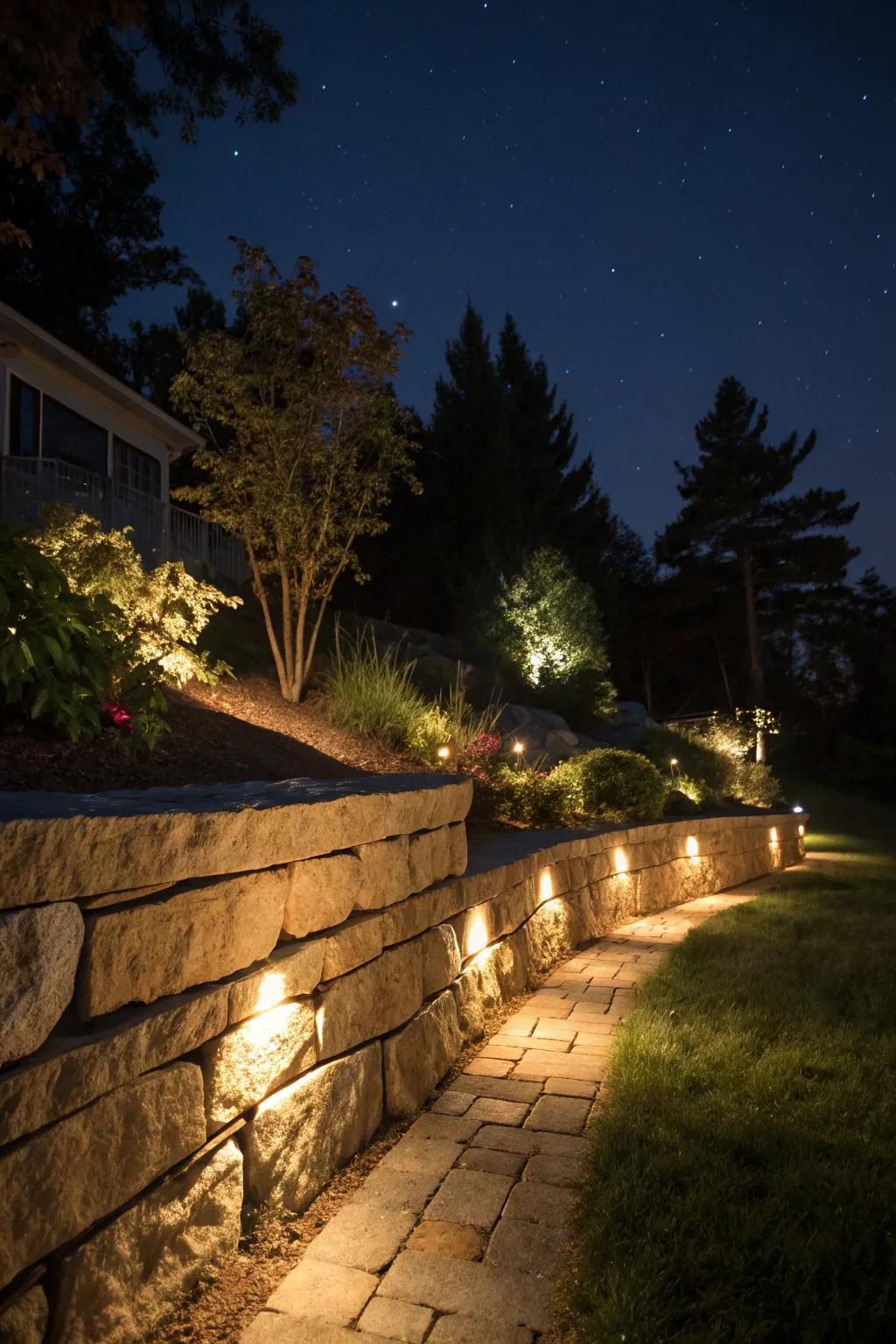 Lighting transforms your garden into a night-time oasis.