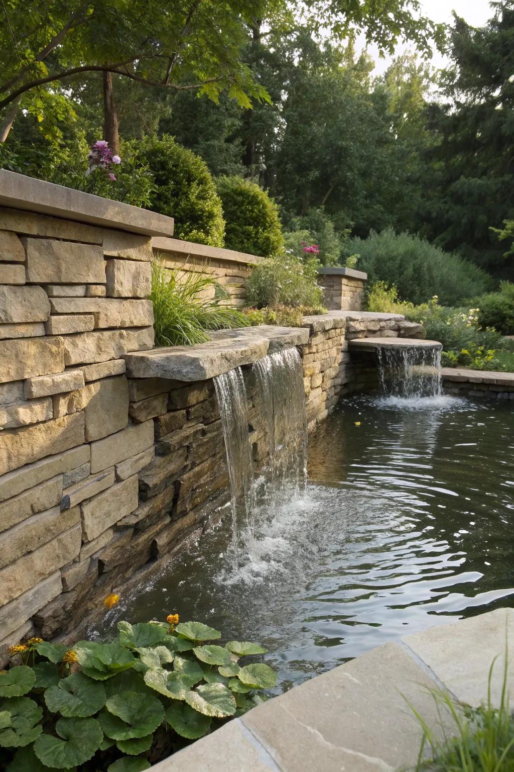 Water features add serenity to your outdoor space.