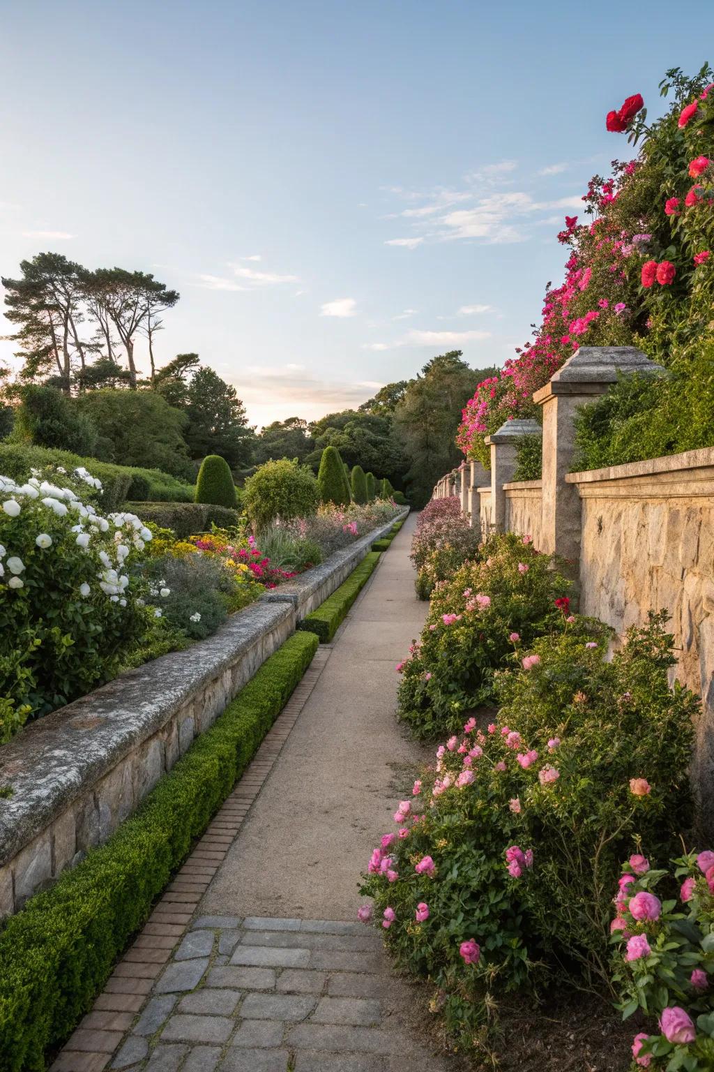Pathways become more inviting with framed edges.
