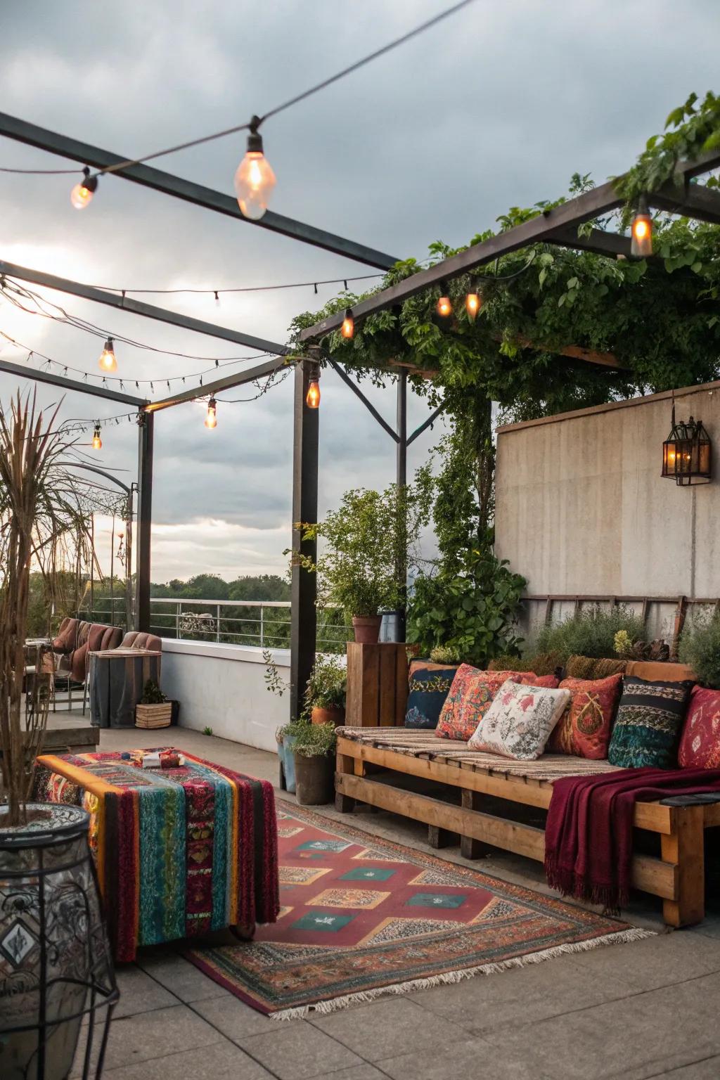 An unexpected mix of industrial and bohemian styles.