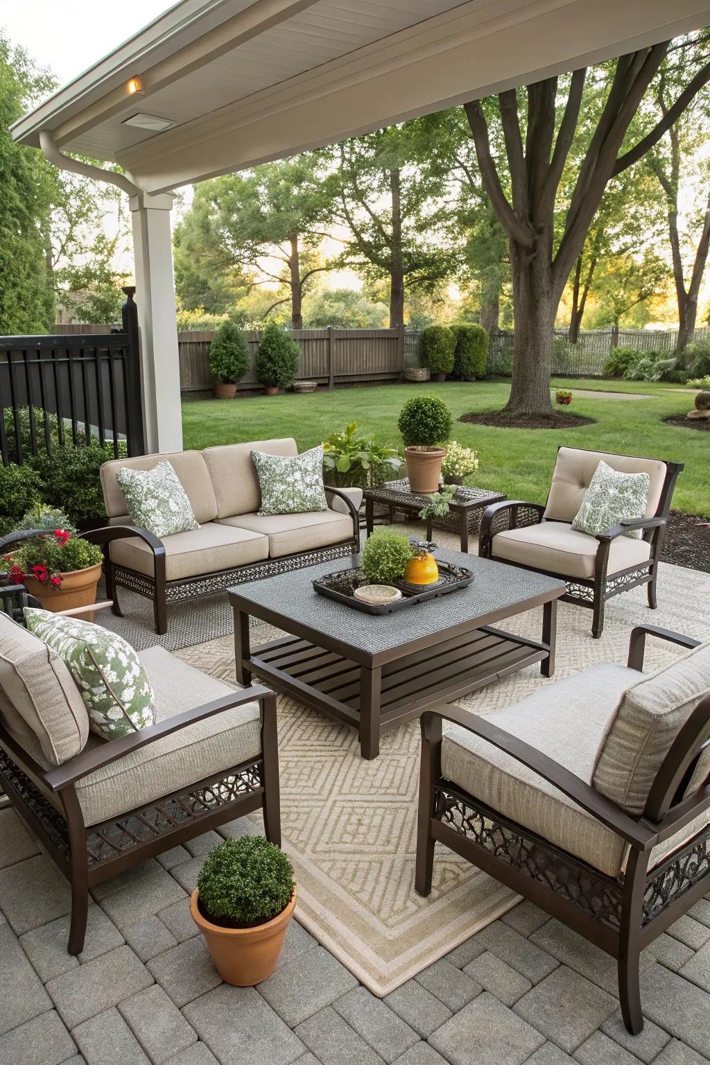 A functional layout centered around a stylish coffee table.