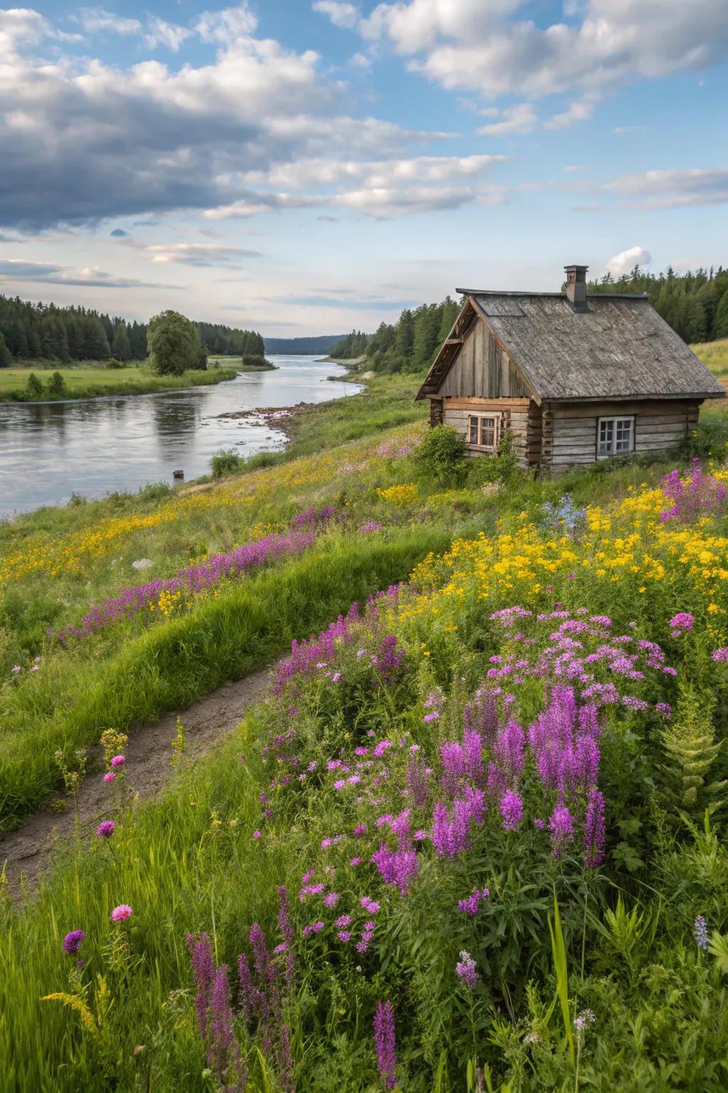 A vibrant wildflower meadow that enhances the landscape.