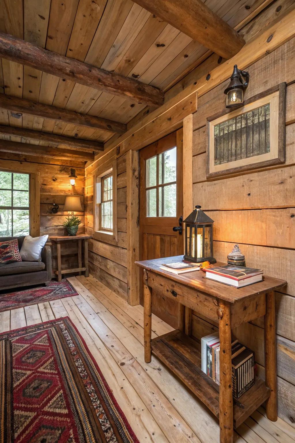 Reclaimed materials that add character and sustainability.