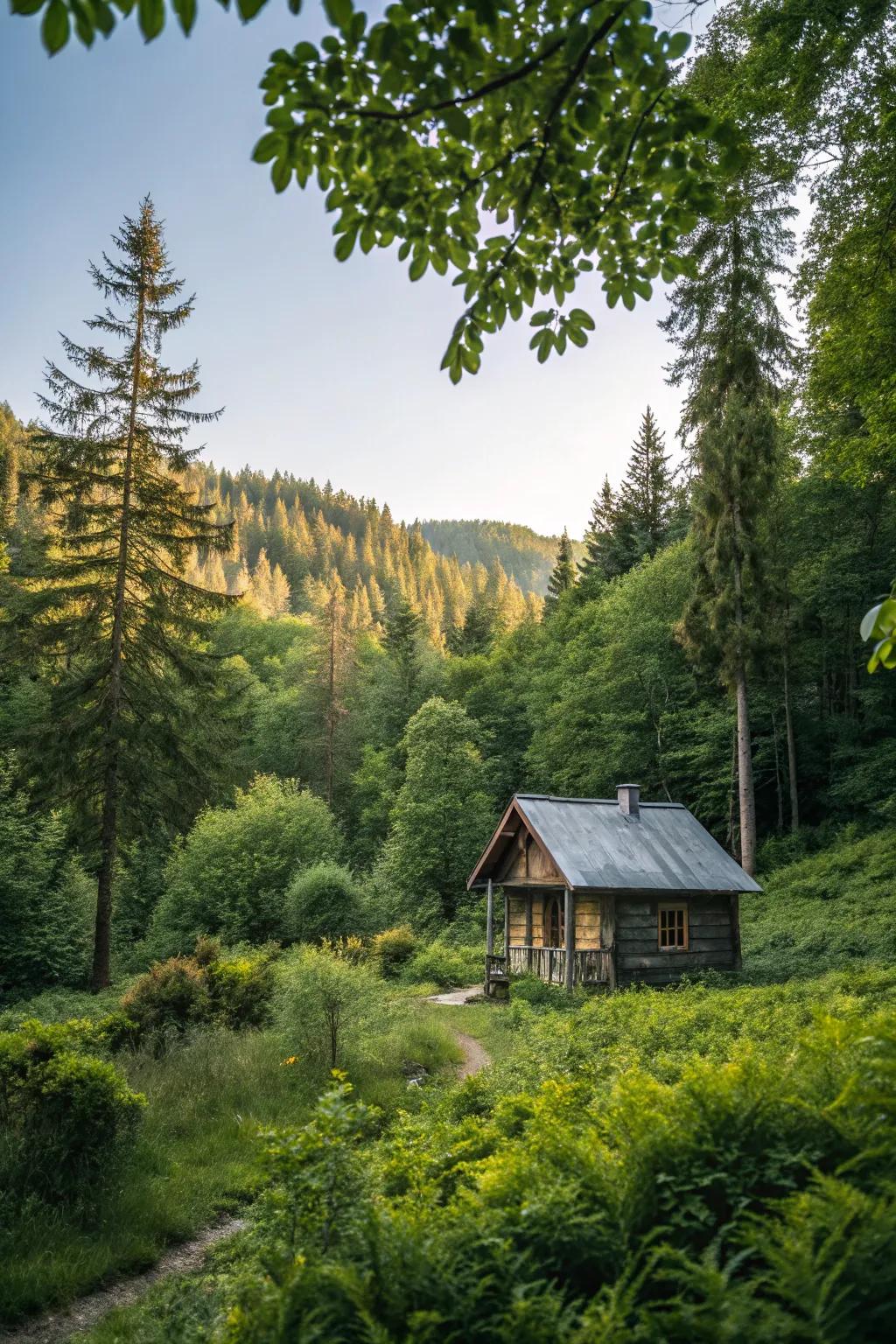 Woodland surroundings that offer peace and privacy.