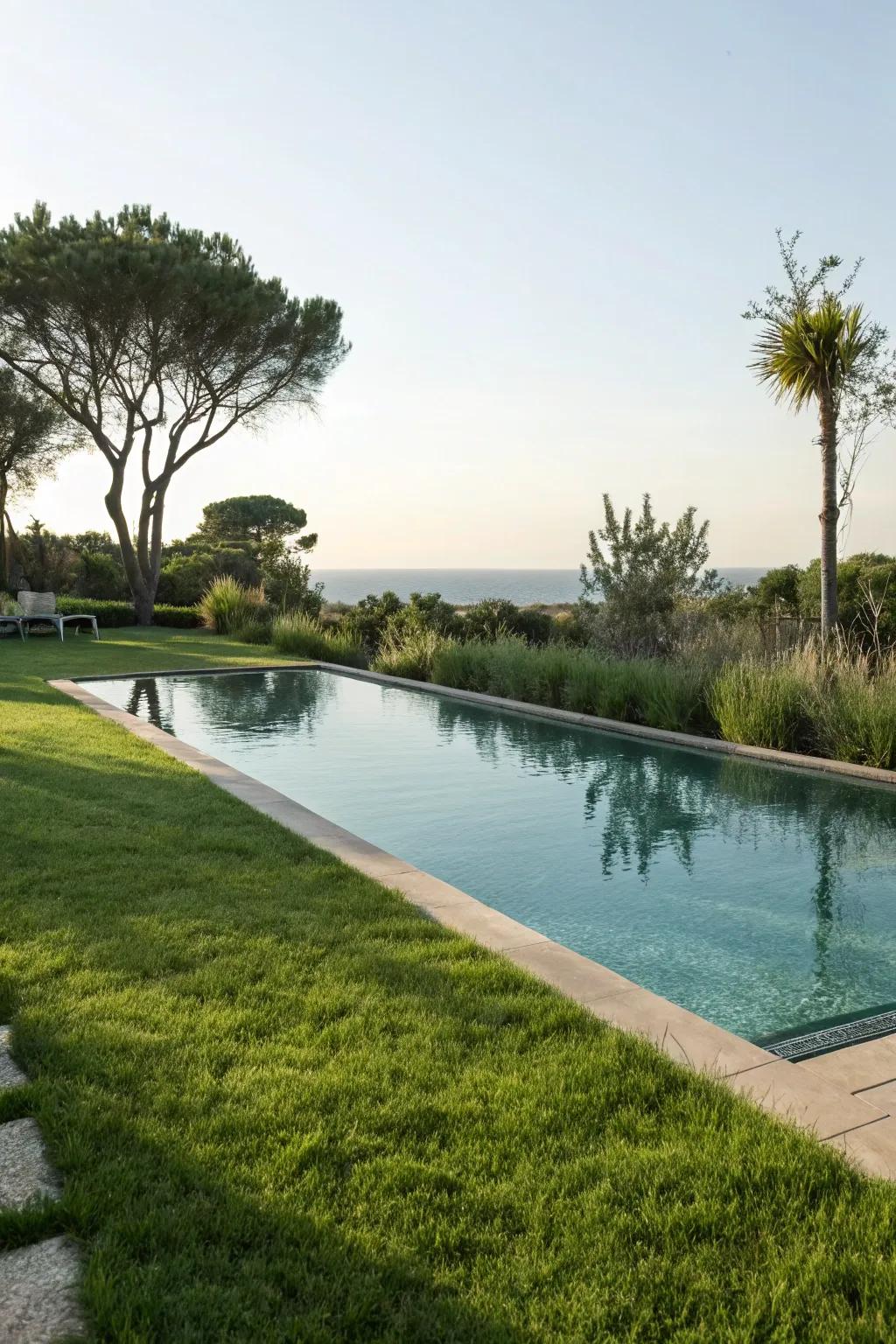 A natural pool edge creating a seamless transition to the landscape.