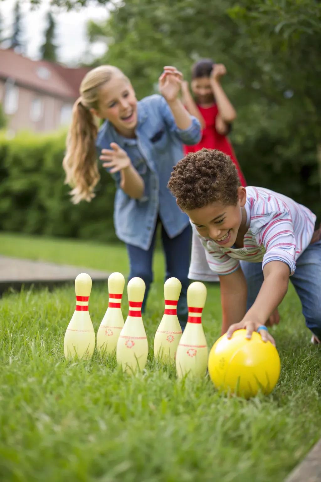 Backyard bowling bringing the alley to the outdoors.