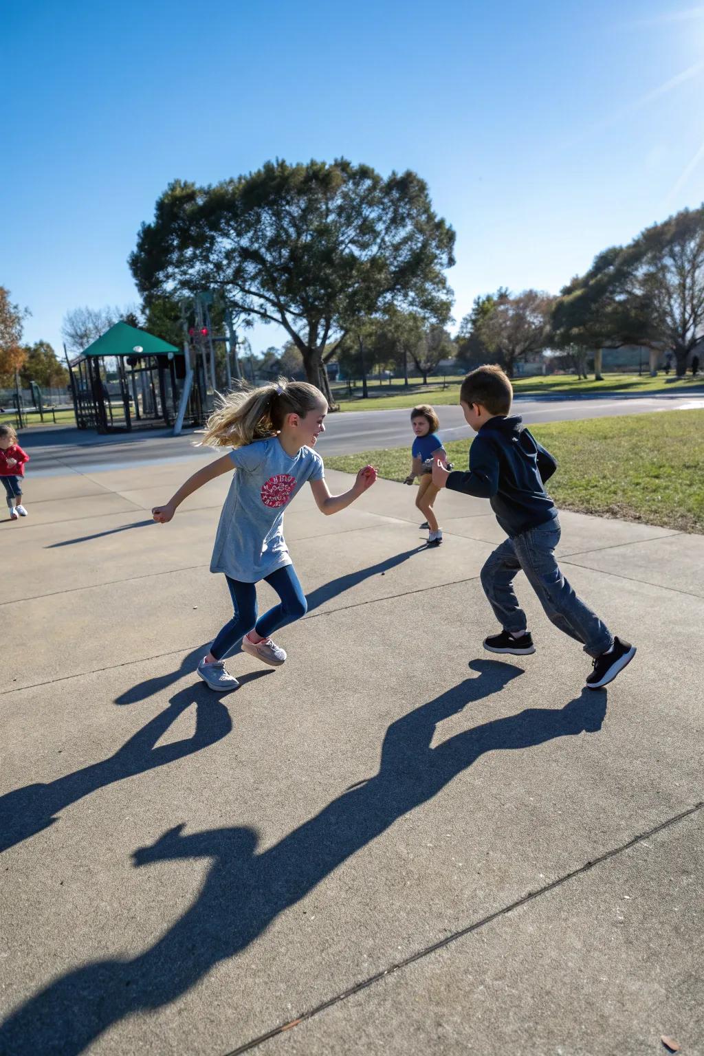 Shadow tag: a sunny twist on a classic game.