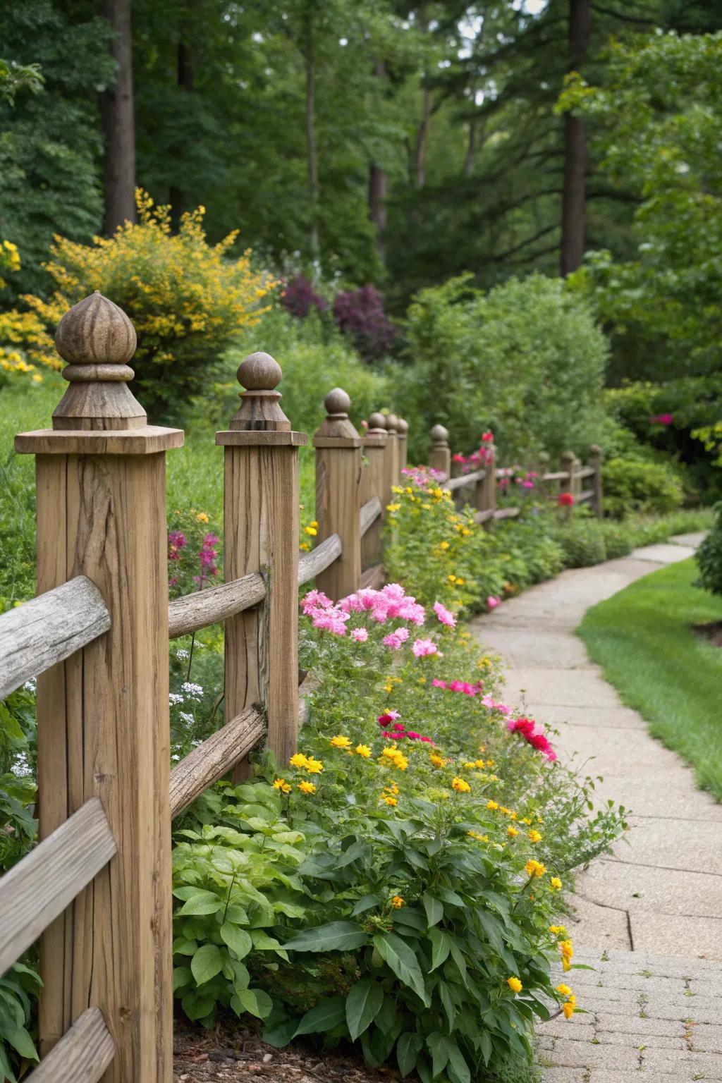 Timeless elegance with classic wooden post caps.