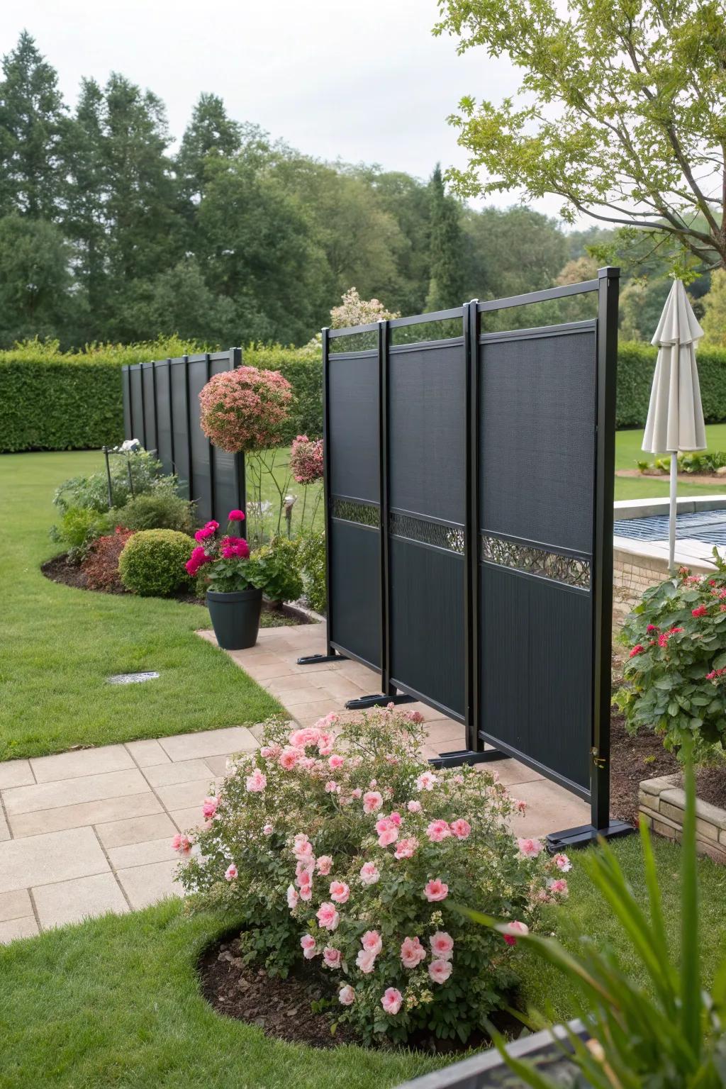 Freestanding panels offer adaptable wind protection for any occasion.
