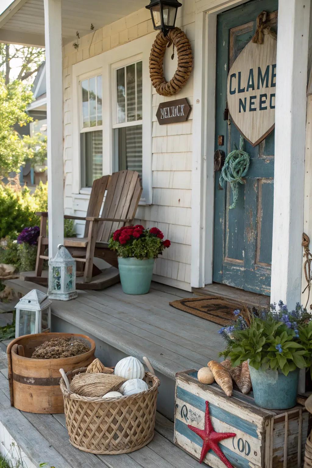 Vintage finds add character and nostalgia to your porch.