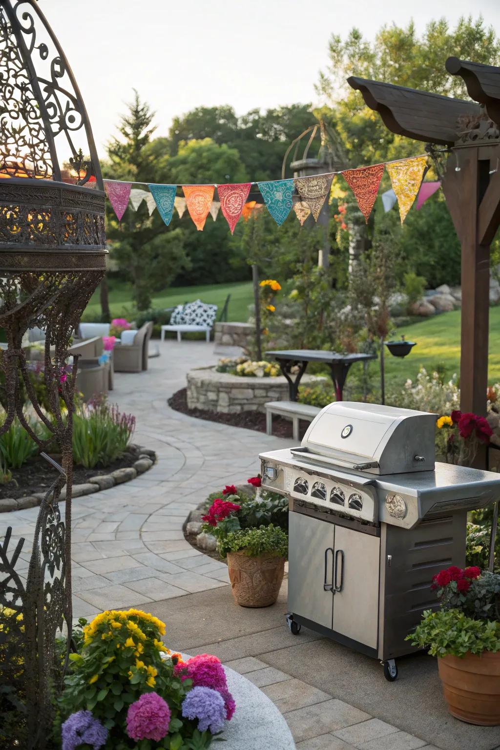 Artful decor brings character to your grilling porch.