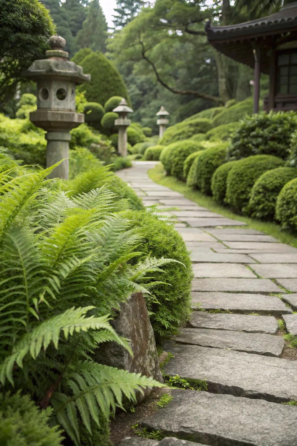 Ferns: Adding texture and tranquility.