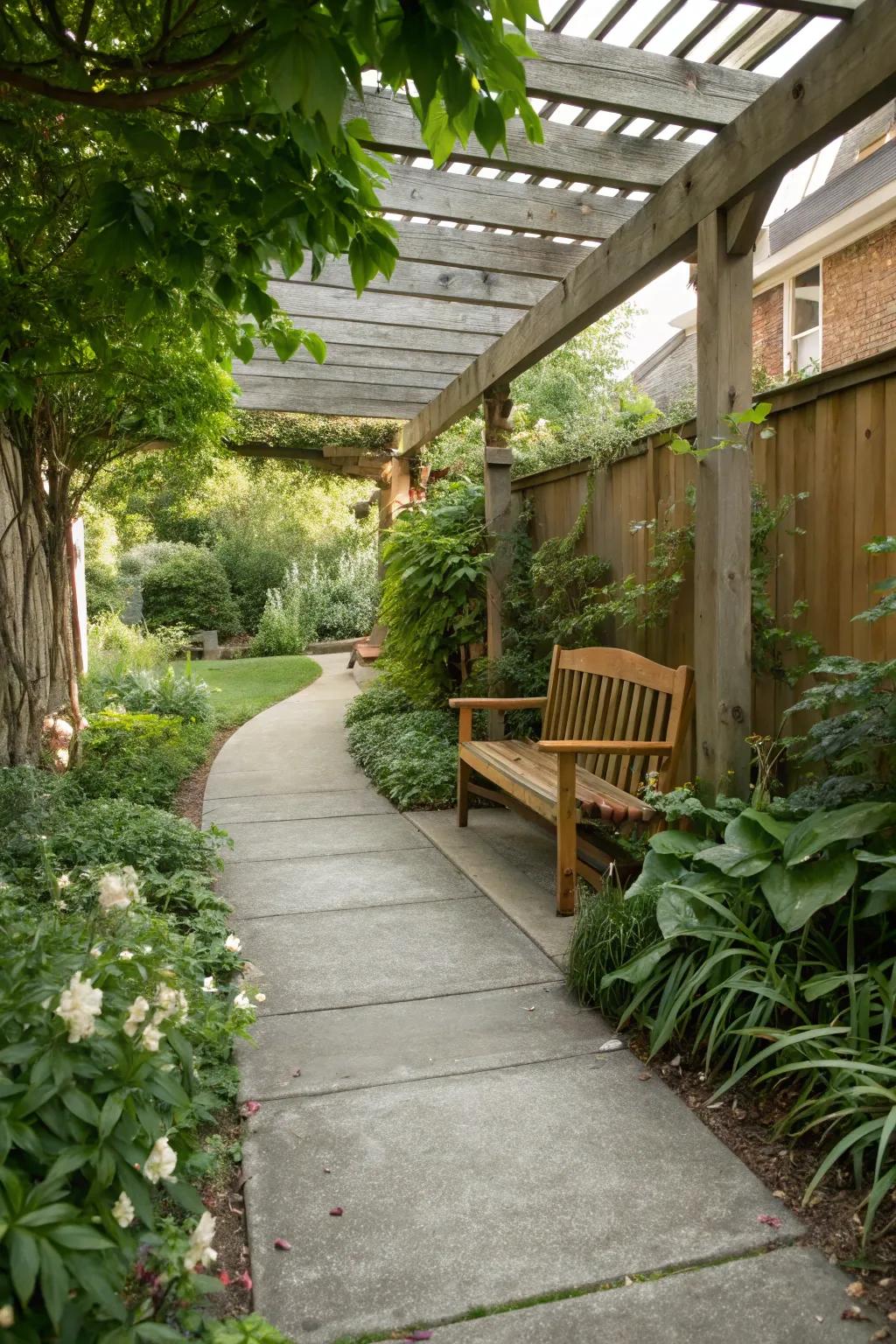 Wood and concrete blend beautifully for a warm, inviting space.