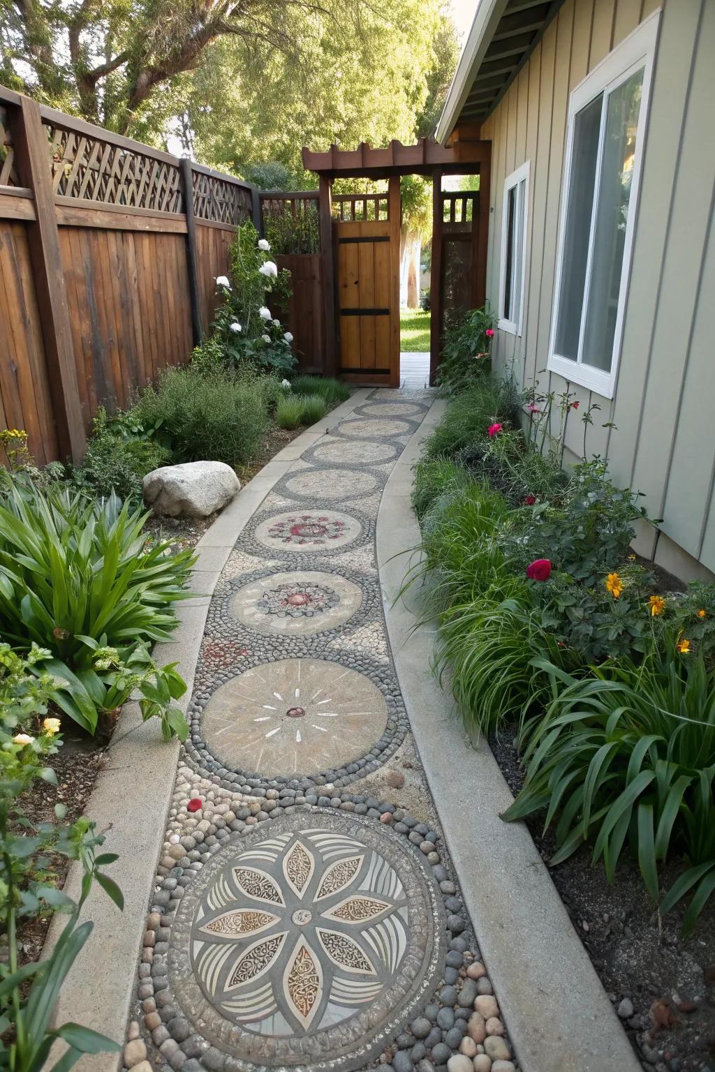 Concrete edging provides a clean, defined look for flower beds.
