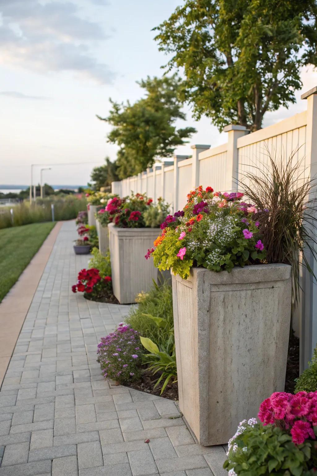 Concrete planters offer a sleek, modern look for your plants.