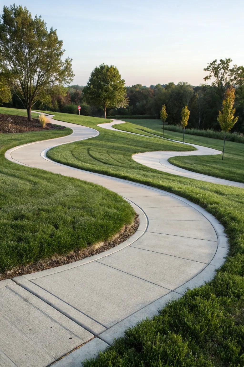 Serpentine curves create a dynamic look.