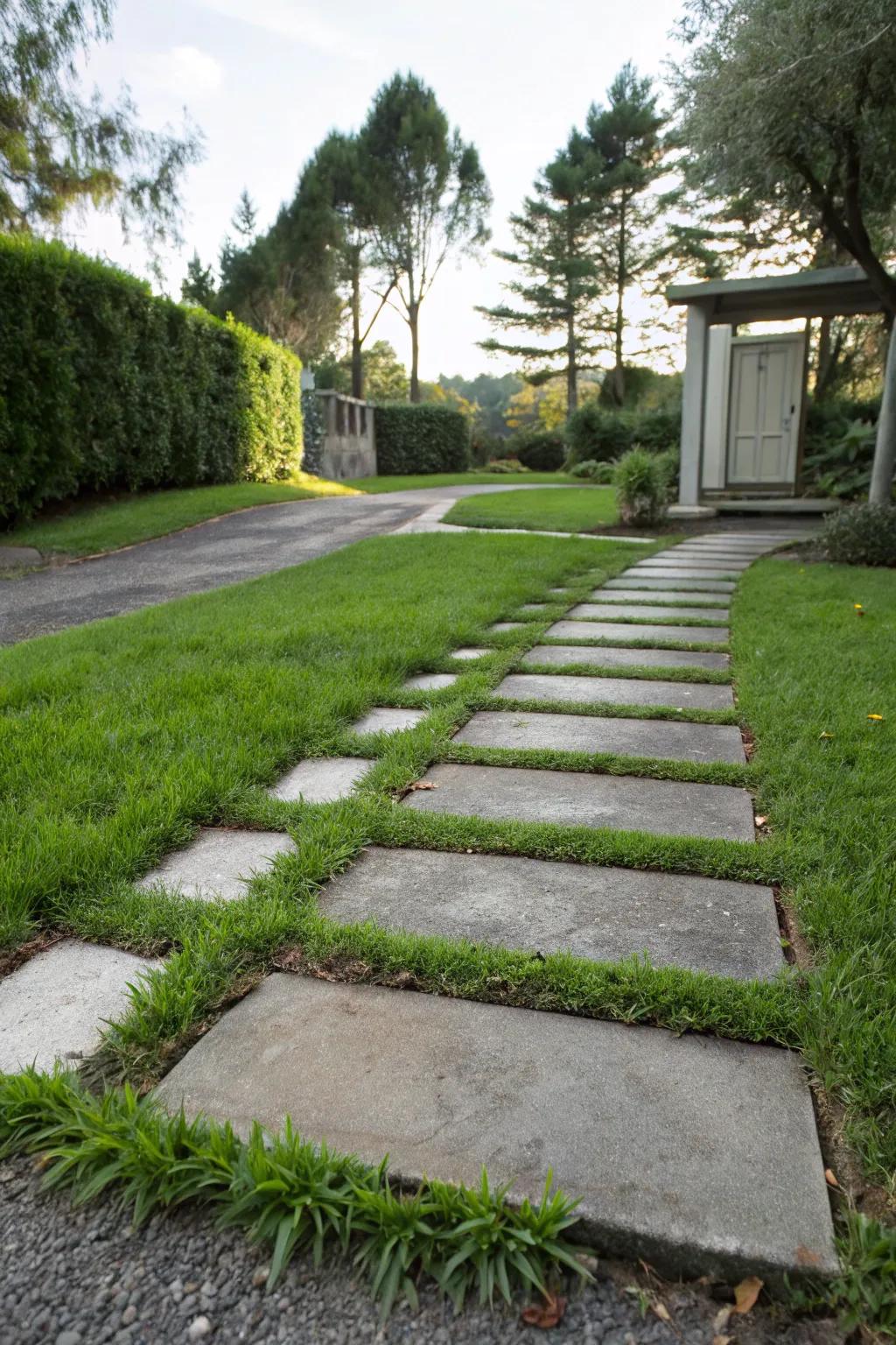 A natural pathway with stepping stones.