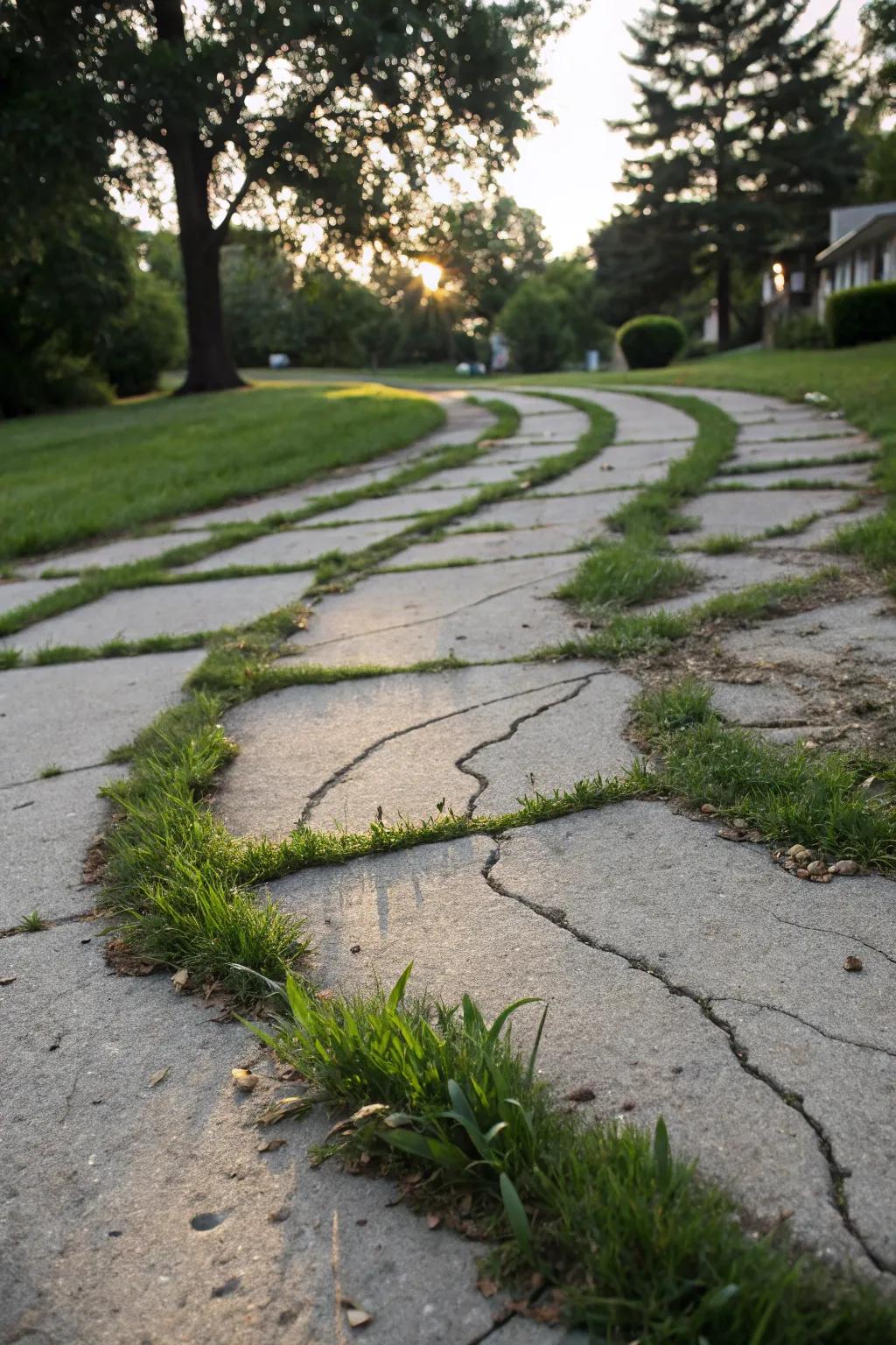 Curved lines create a whimsical driveway.