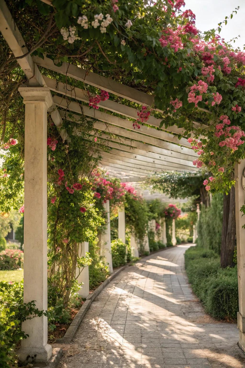 A stunning vine-covered pergola that delights the senses.