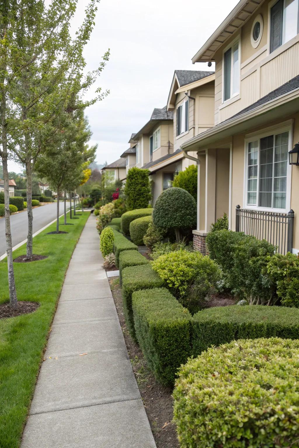 Shrubs provide structure and a sense of privacy.