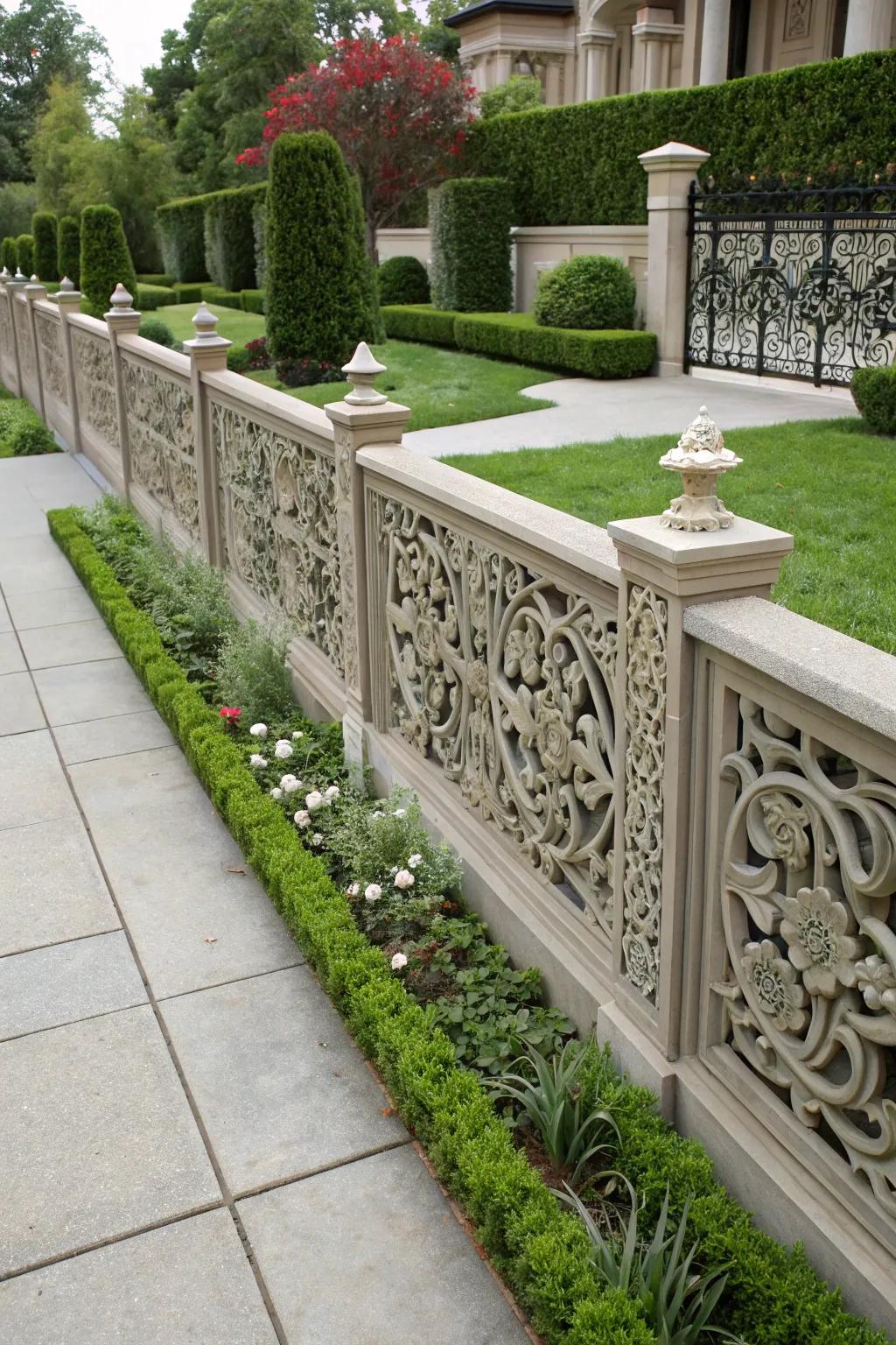 Sophistication through patterned concrete panels.