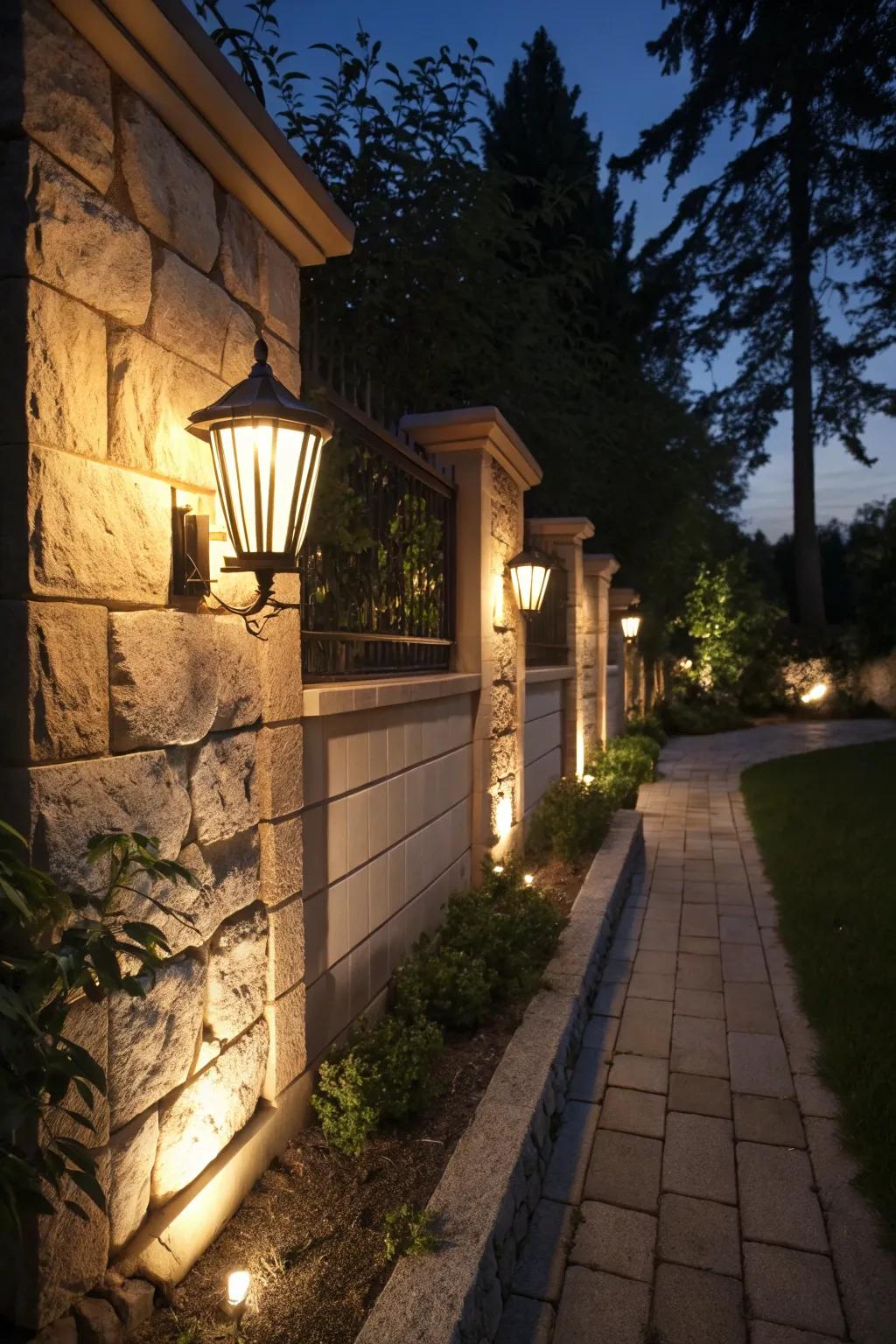 Stylish and secure with wall lighting.