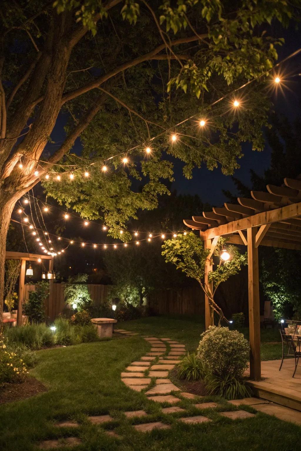 Create a magical atmosphere with string lights.