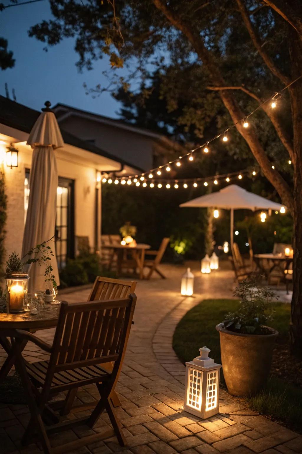 Set the mood with warm white lighting.