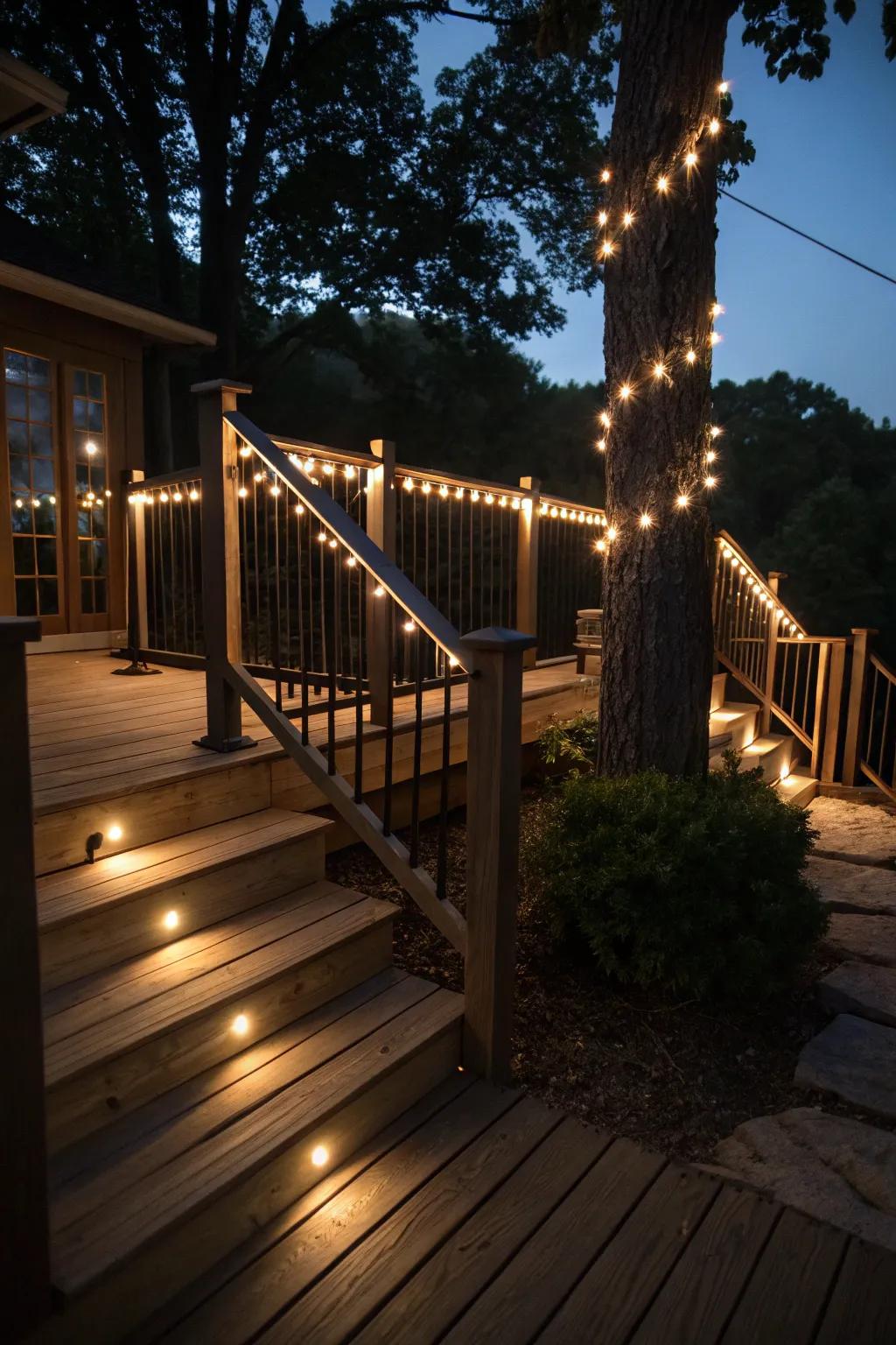 Subtle and effective rope lighting.